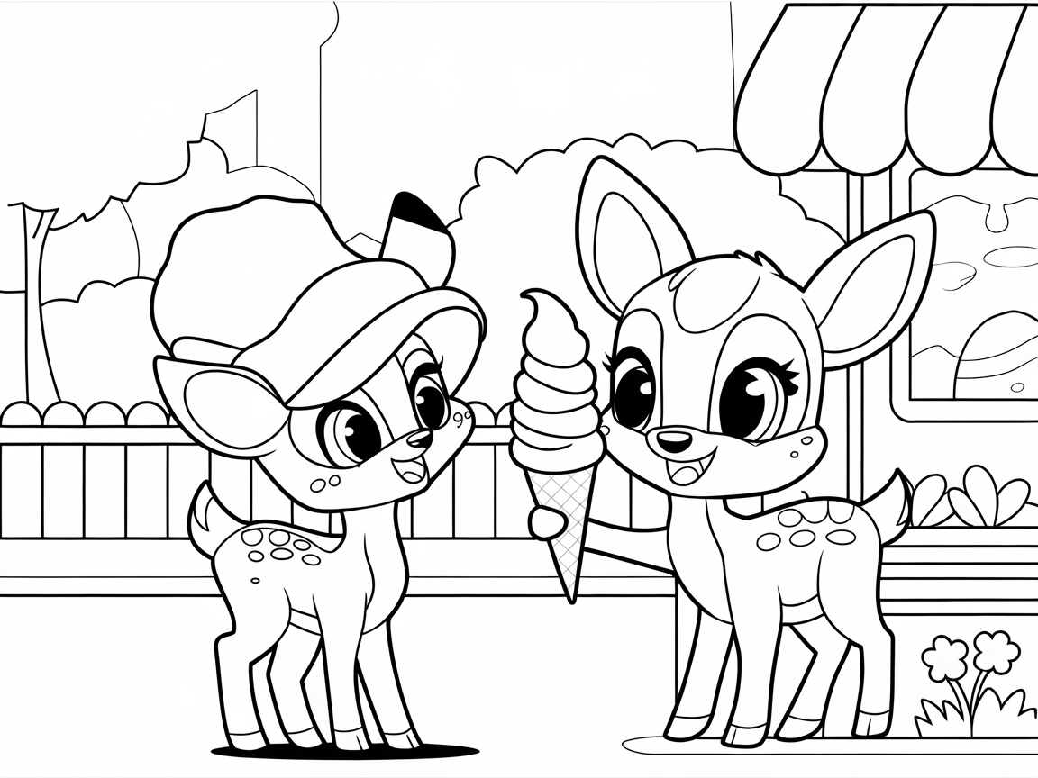 Sweet Treat Time with Playful Fawns