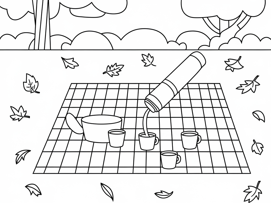 Picnic Perfect: Pouring Apple Cider Among Falling Leaves