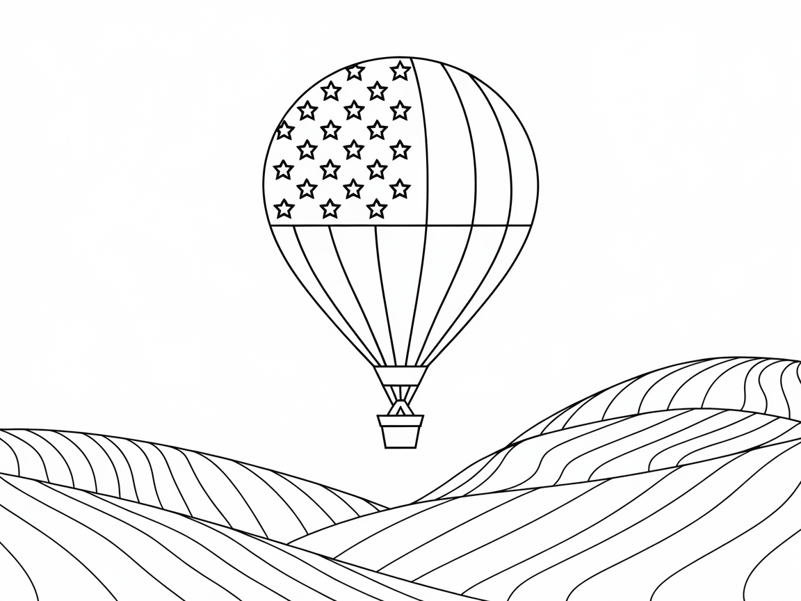 Elevate Your Creativity with This Patriotic Balloon Page