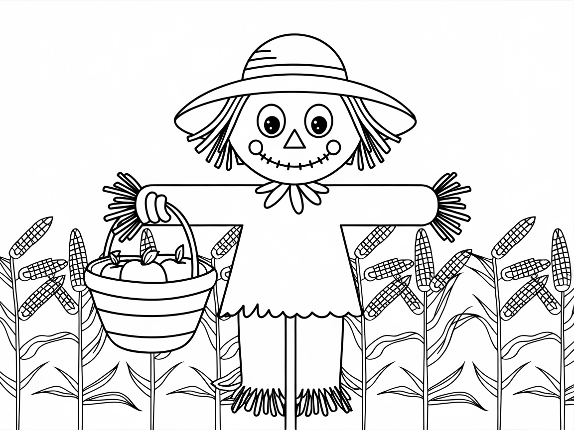Harvest Fun with Scarecrow and Cornfield
