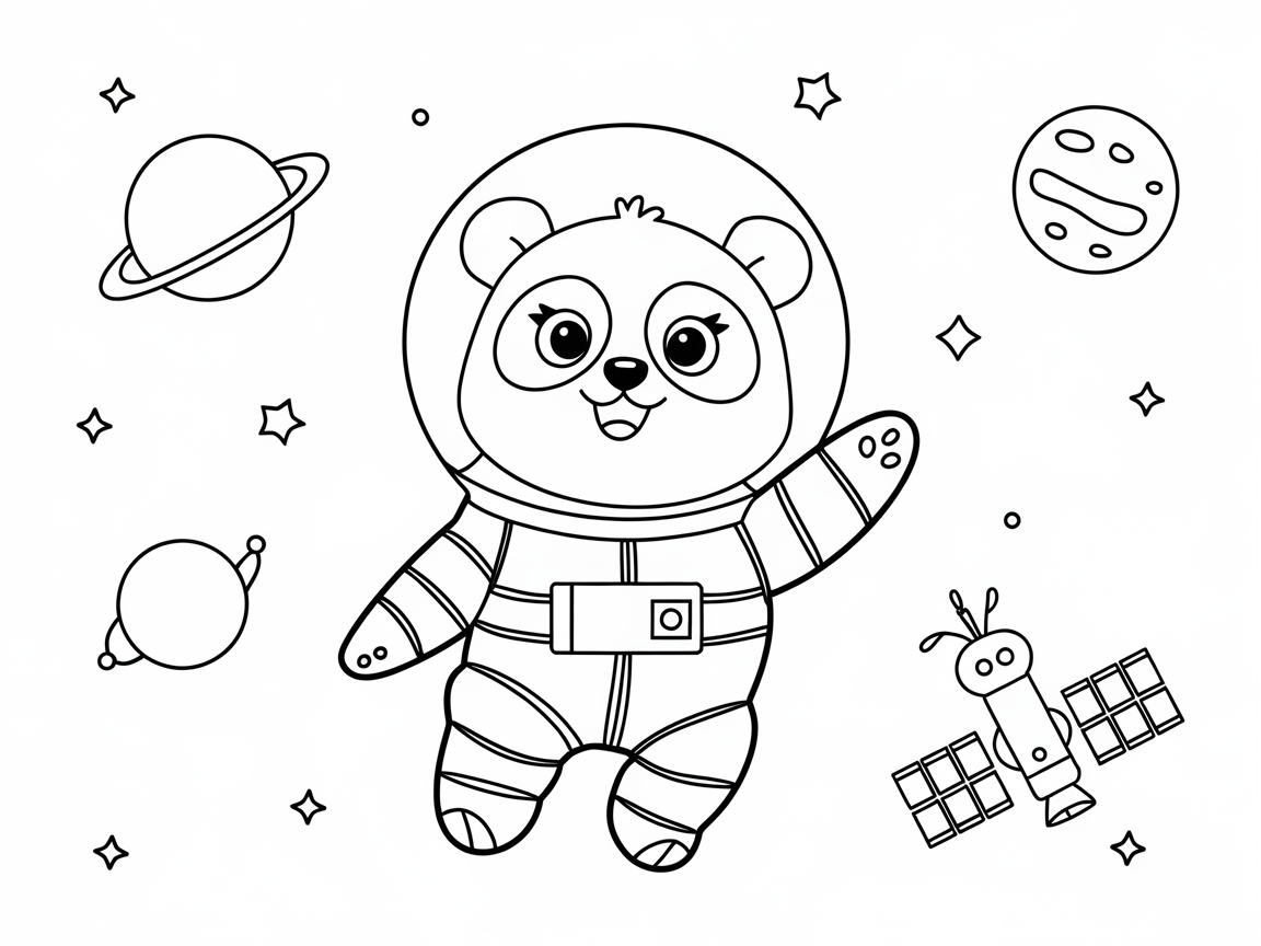 Space Explorer Panda Ready for a Galactic Adventure