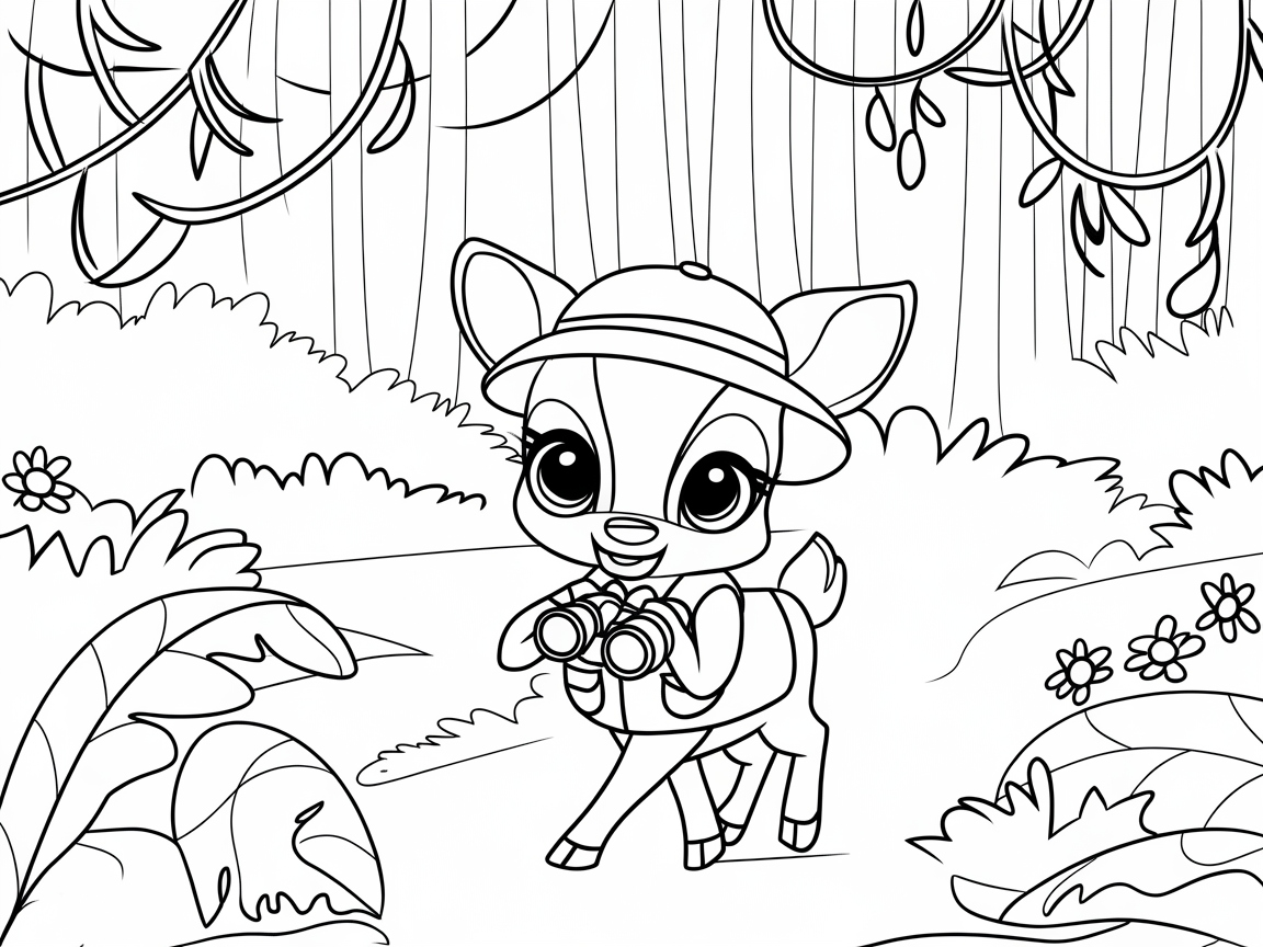 Explorer Fawn on a Jungle Adventure