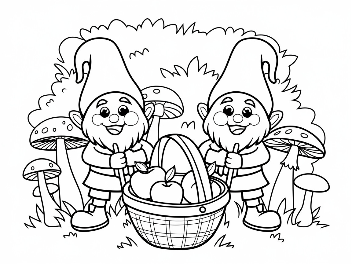 Join These Playful Gnomes in a Magical Apple Gathering