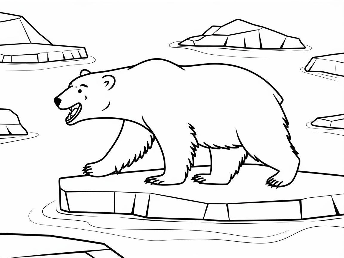 Polar Bear on Ice Floe Adventure