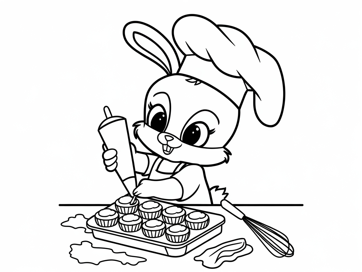 Delightful Baking Bunny Ready for Sweet Colors