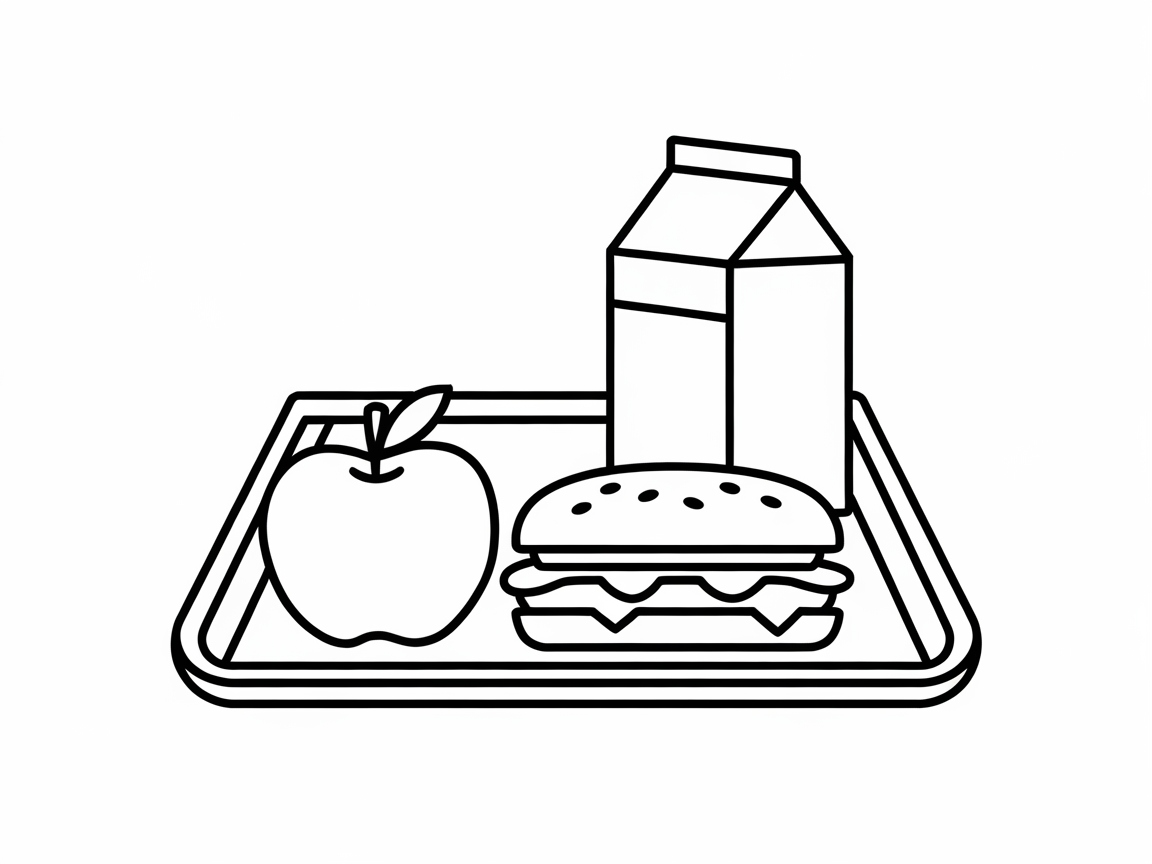 Lunchtime Tray: Delicious Coloring Adventure