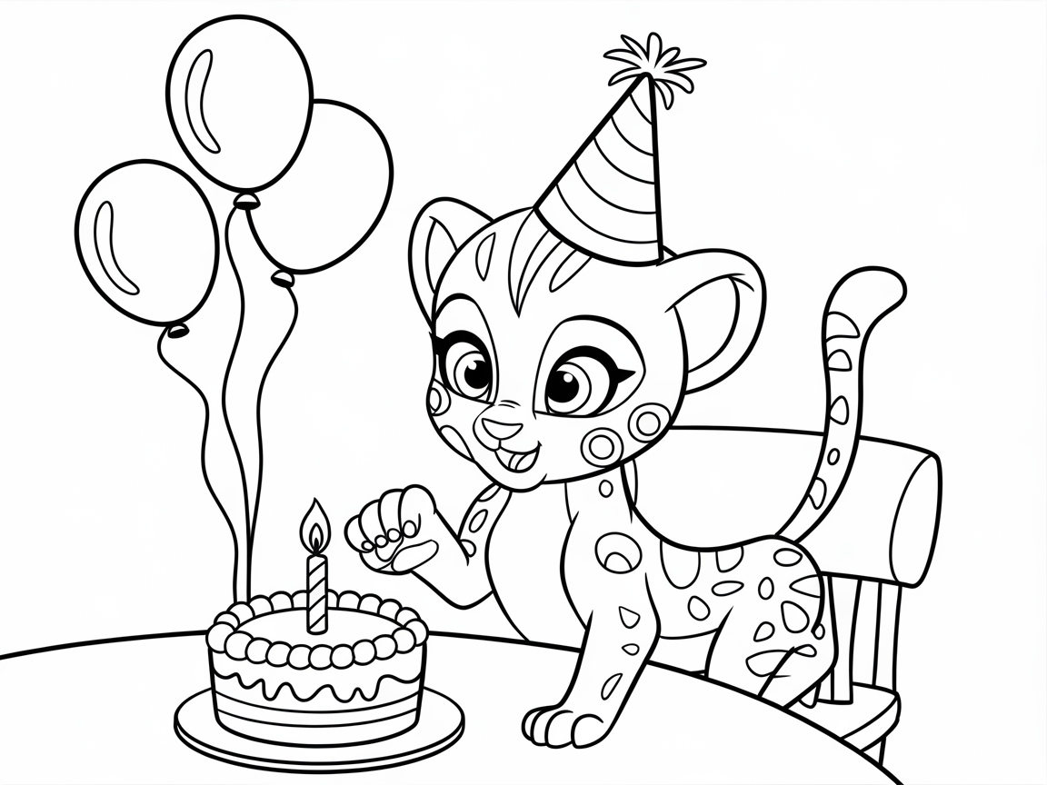 Birthday Celebration with a Playful Cheetah Cub