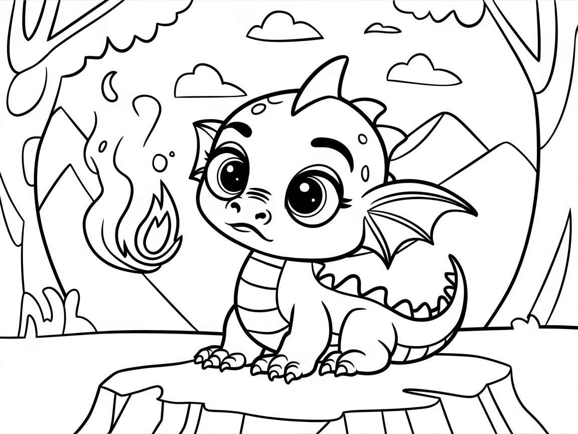 Curious Baby Dragon Exploring the Forest