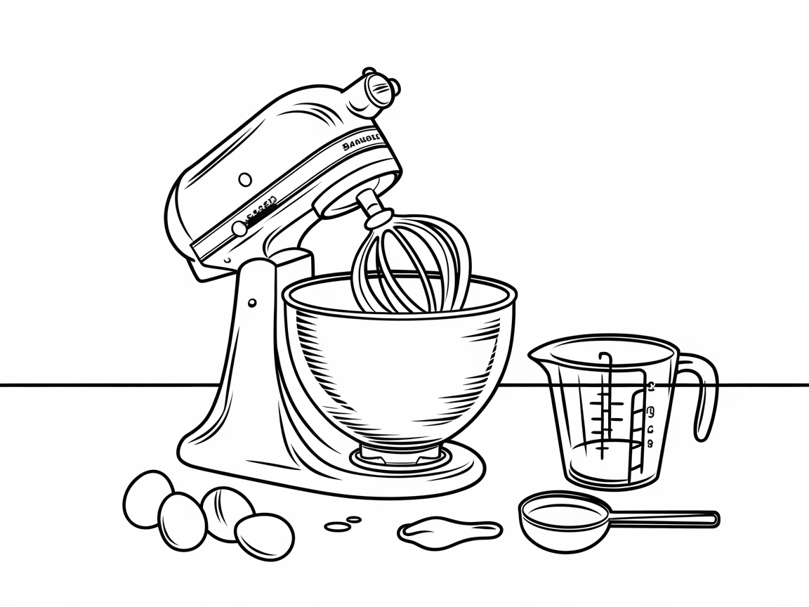 Mix It Up with This Stand Mixer Coloring Page