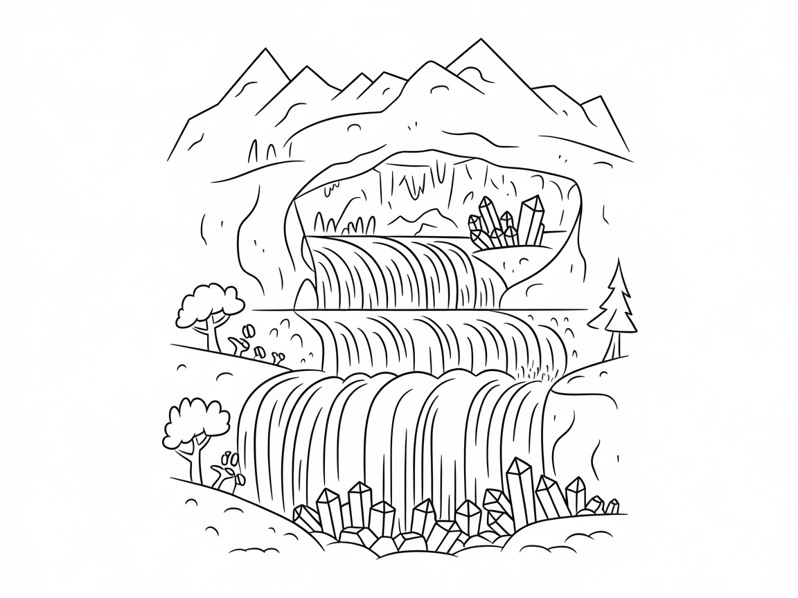 Unwind with a Cascading Waterfall Scene