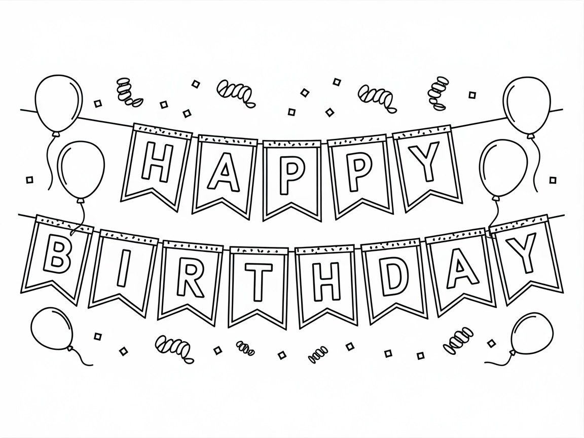 Color Your Own Happy Birthday Banner