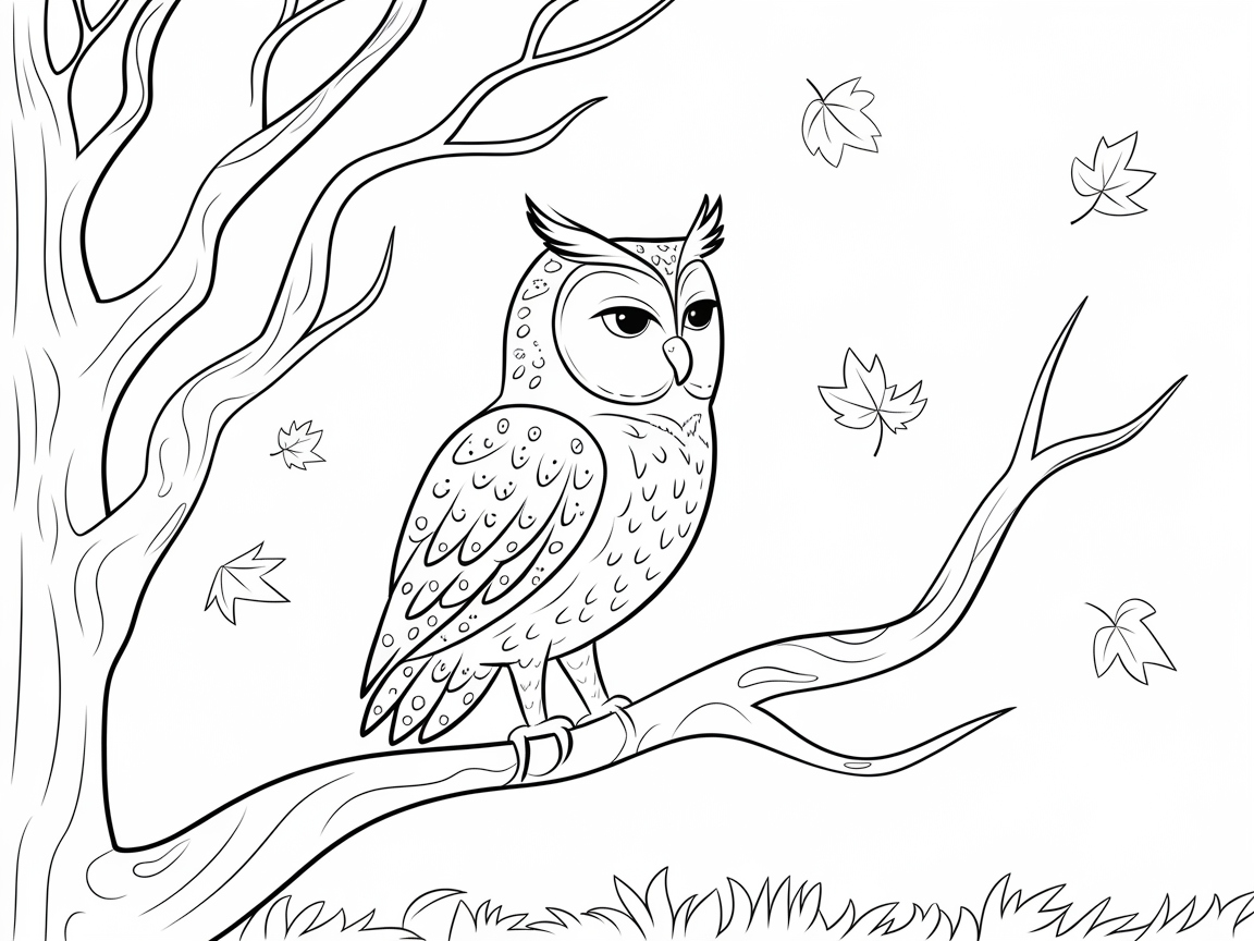 Wise Owl Awaits Your Artistic Flair