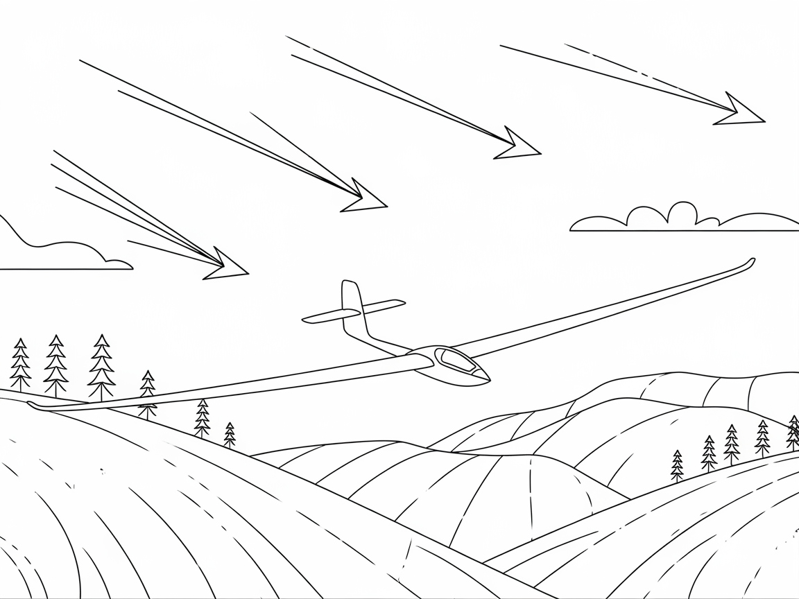 Glide with Elegance in This Serene Glider Coloring Page