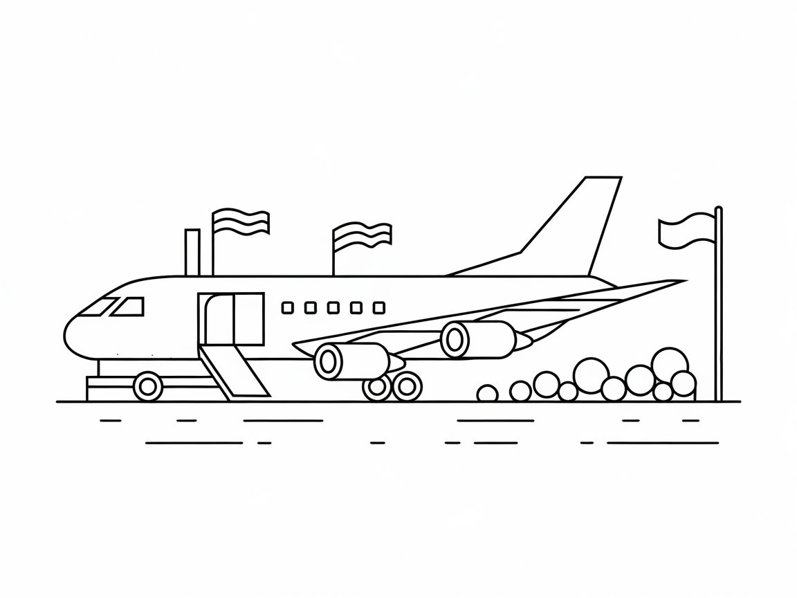 Ready for Takeoff with This Airport Scene Coloring Page