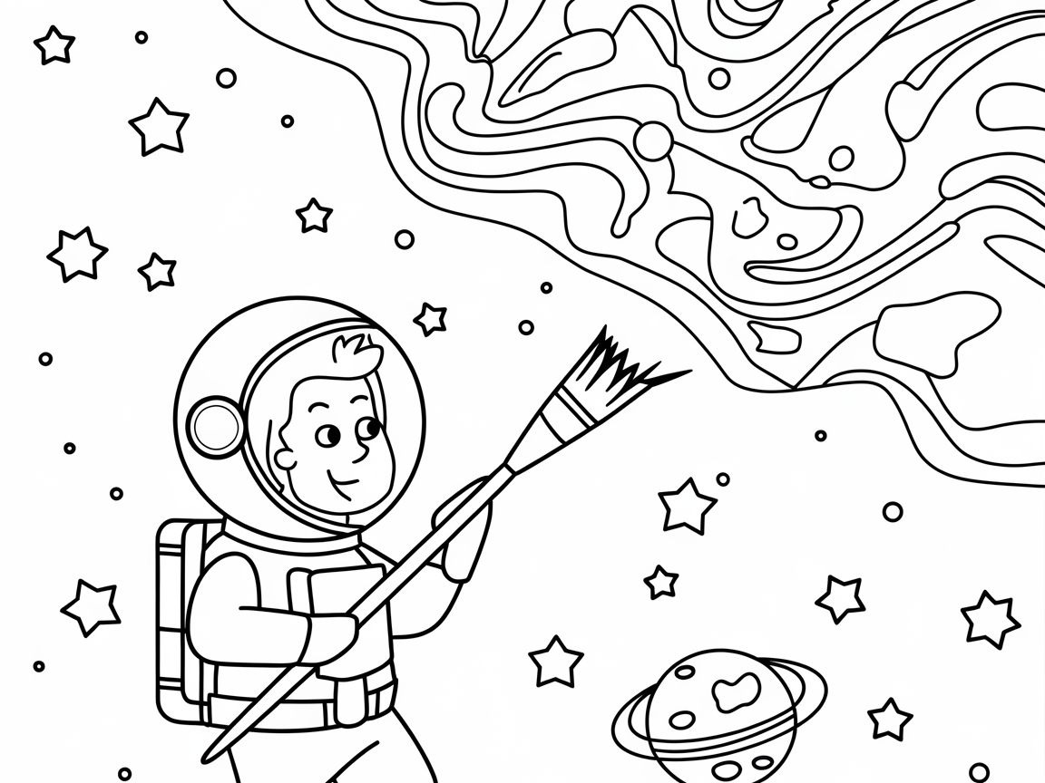 Cosmic Painting: An Astronaut