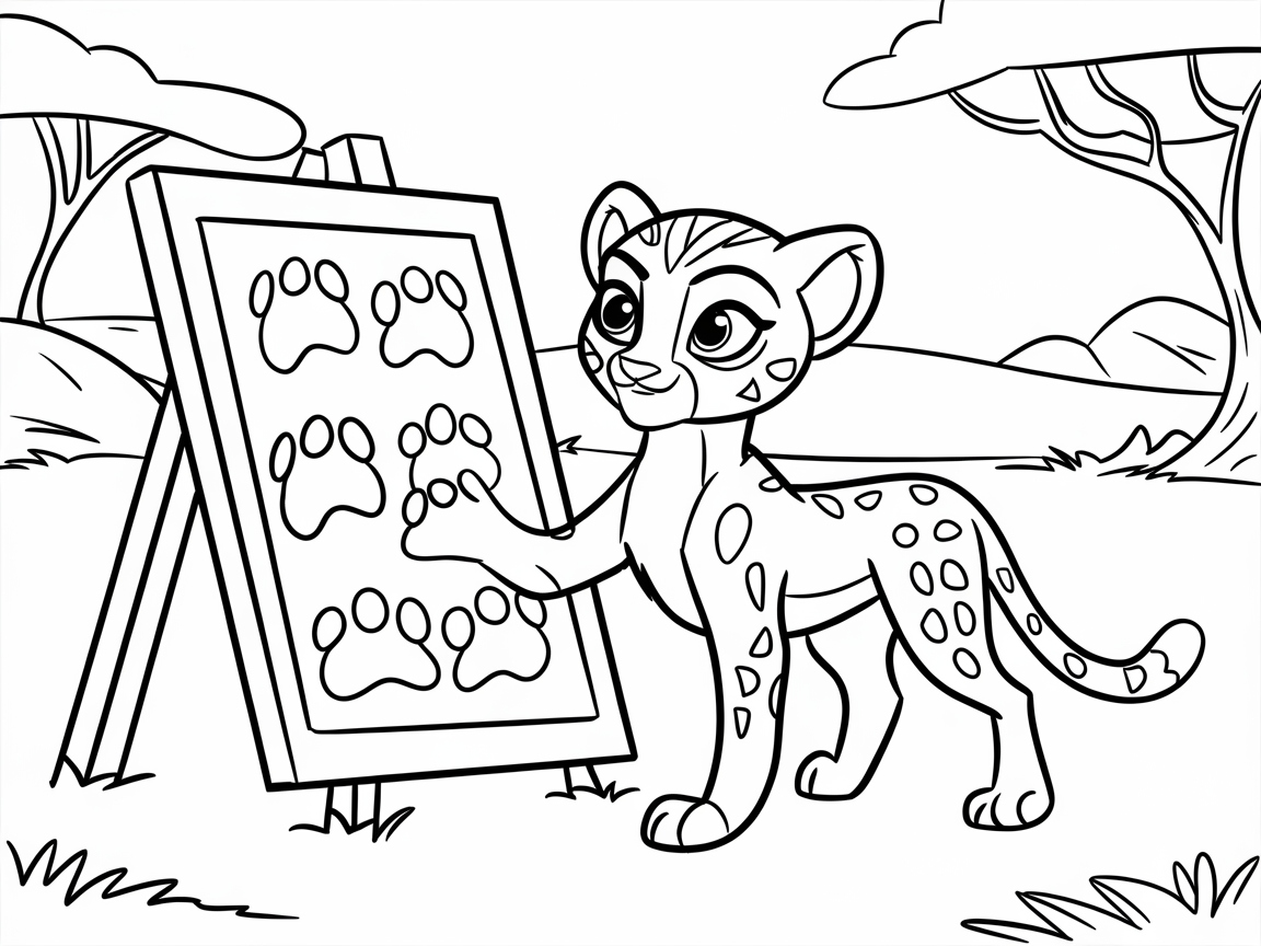 Creative Cheetah Cub Learning to Paint
