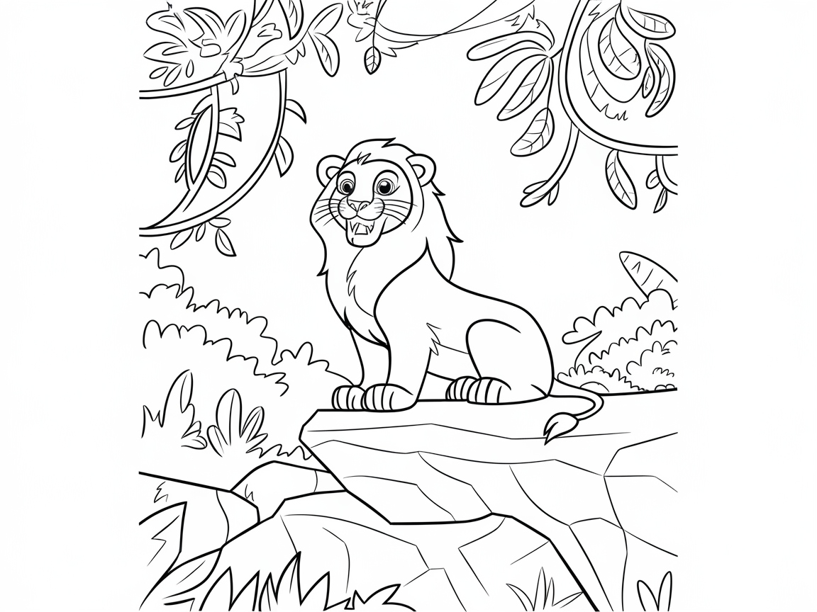 Charming Jungle Lion Coloring Adventure