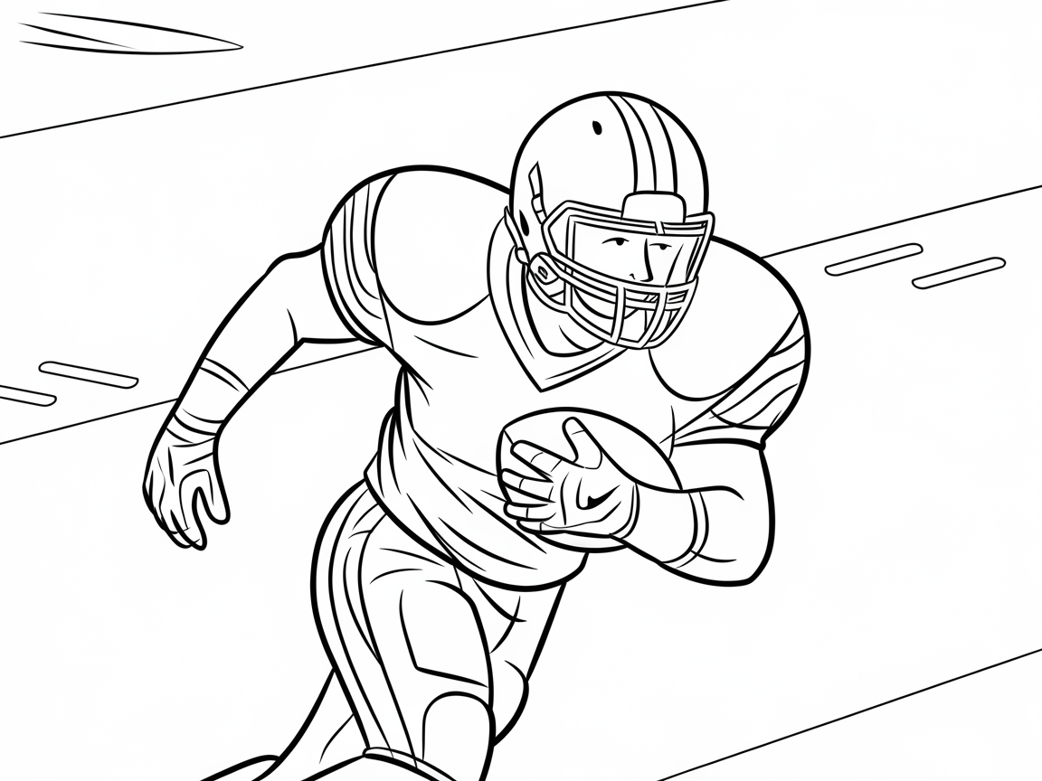 Score Big with This Action-Packed Football Player Coloring Page