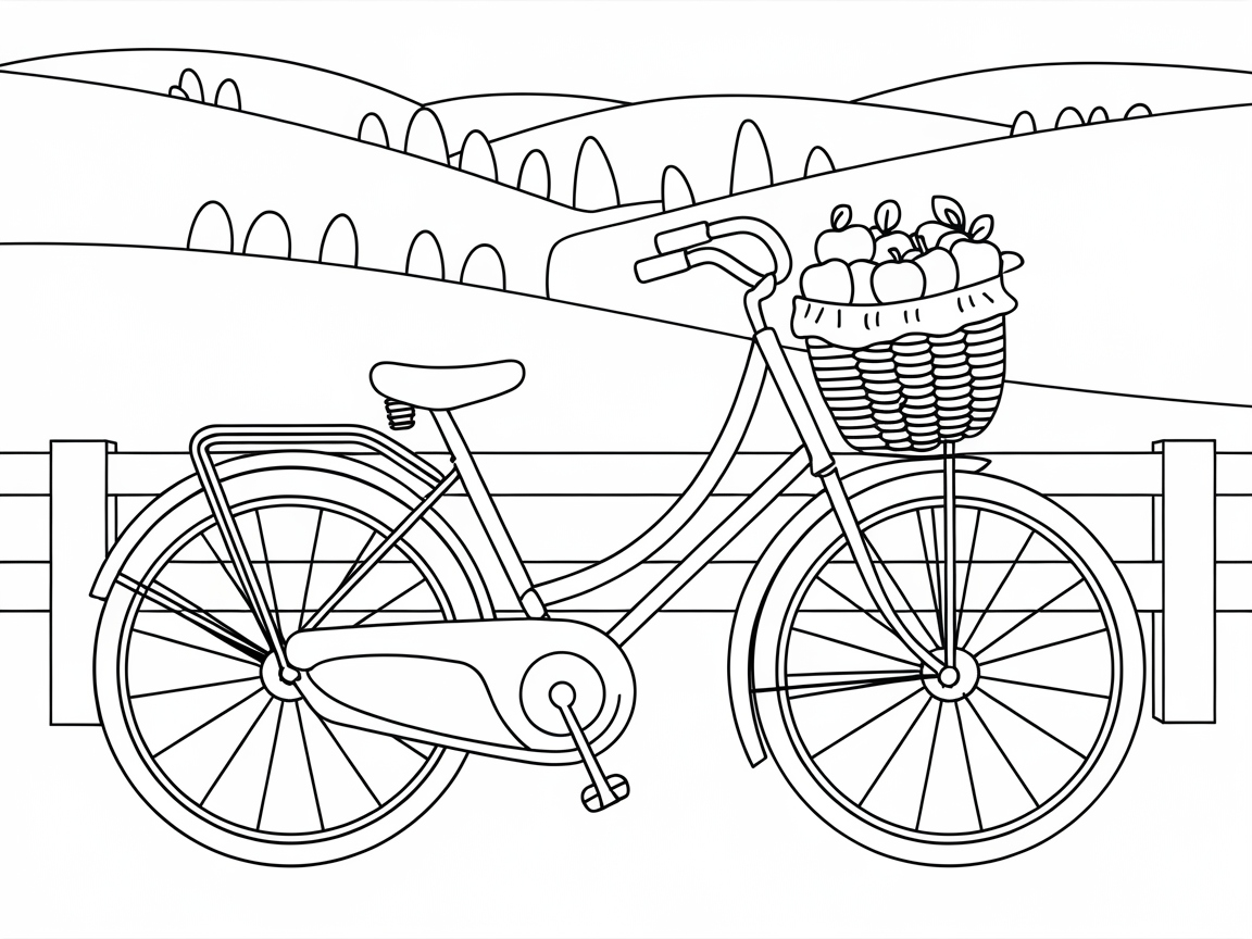 Country Ride with Fresh Apple Basket