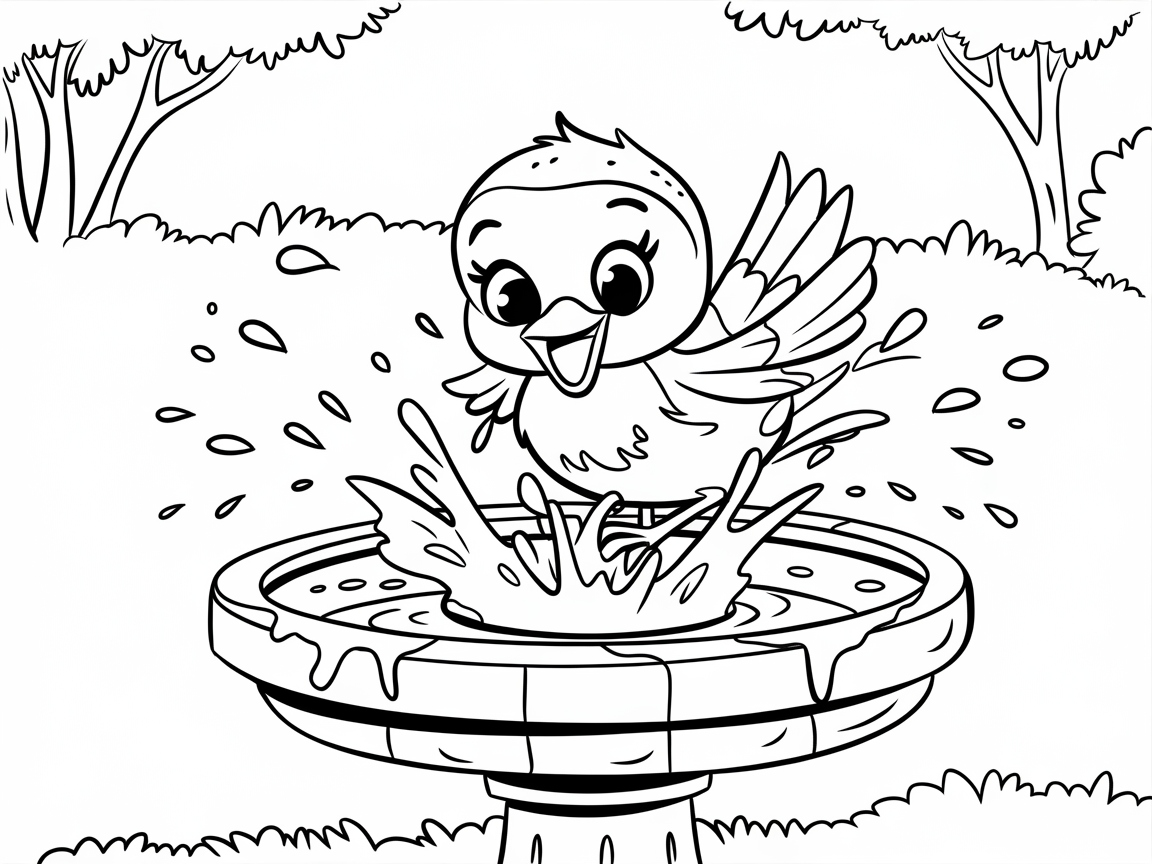 Lively Baby Bird Bath Time Fun