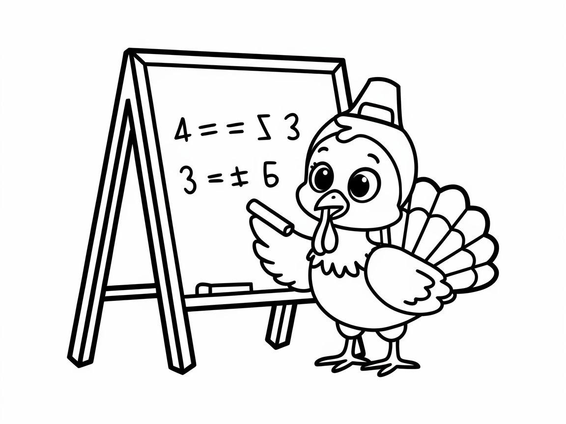 Solve Math Problems with This Cute Turkey Teacher