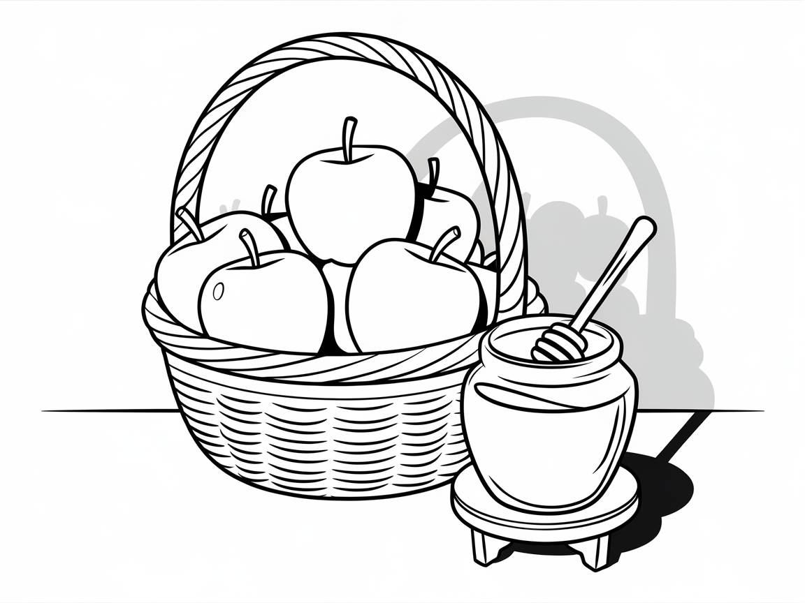 Sweet Harmony: Apple Basket and Honey Jar