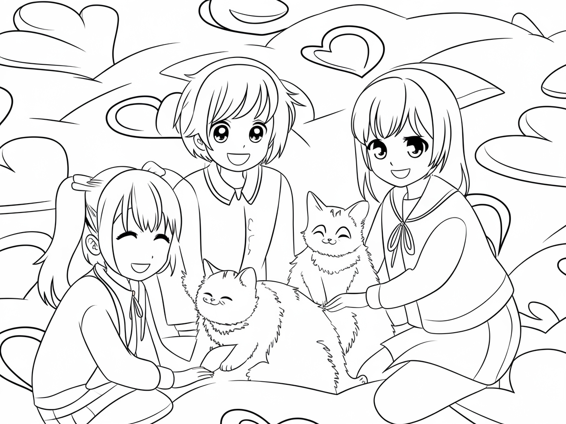 Heartfelt Fun with Cute Anime Friends