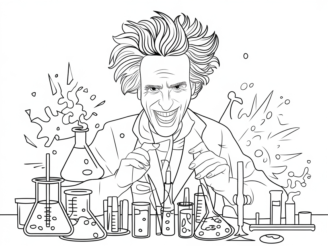 Unleash Your Inner Scientist with This Mad Lab Coloring Page