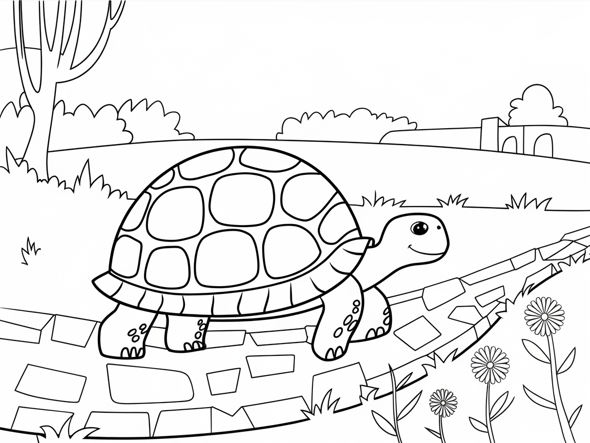 Charming Tortoise Stroll in the Garden