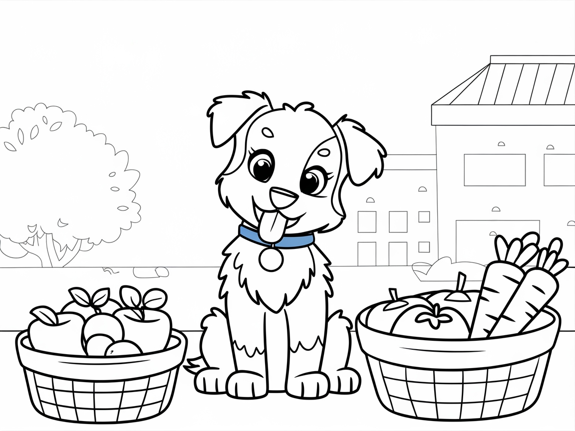 Farm to Basket: Australian Shepherd with Fresh Produce