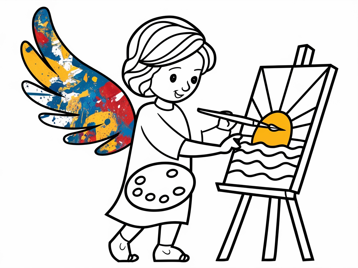 Creative Angel Painter at Work