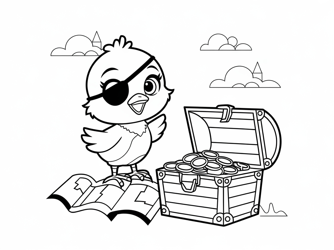 Ahoy! Pirate Chick on a Treasure Hunt Adventure