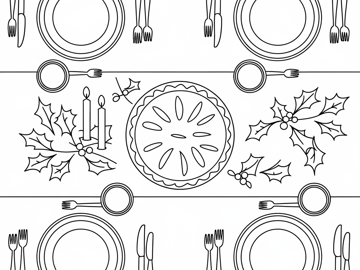 Festive Holiday Feast with Apple Pie