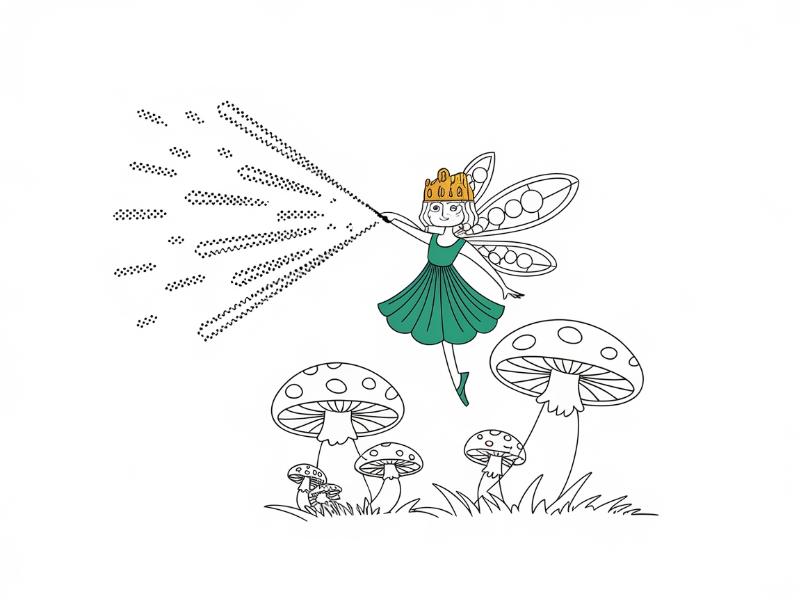 Enchanting Fairy with Magical Dust Coloring Page