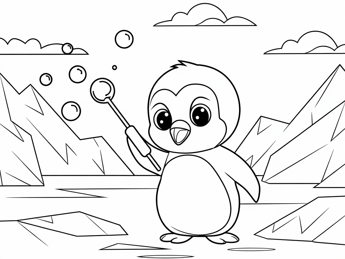 Blow Some Bubbles with This Playful Penguin