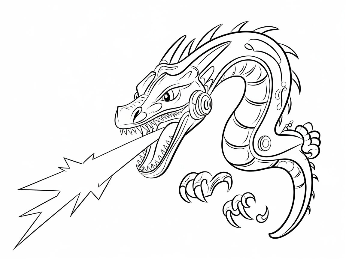 Roaring Dragon Unleashed Coloring Page