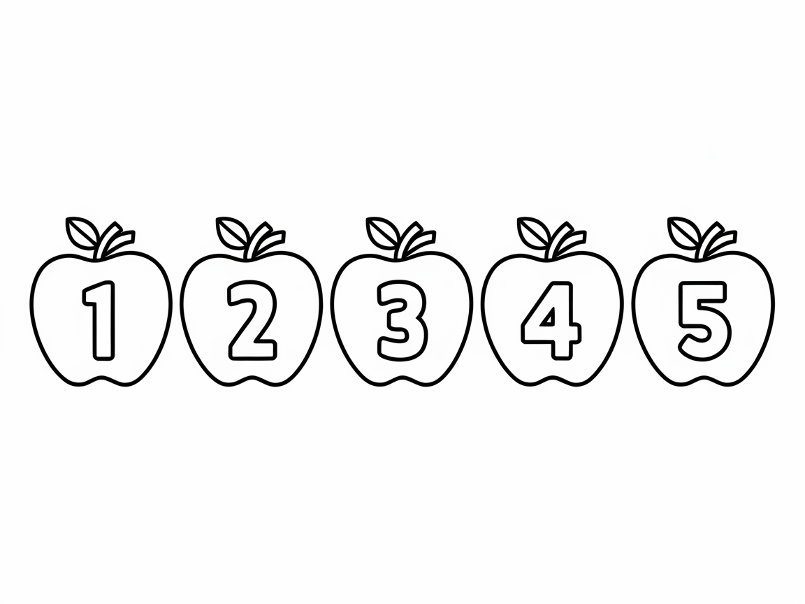 Count and Color: Apples with Numbers