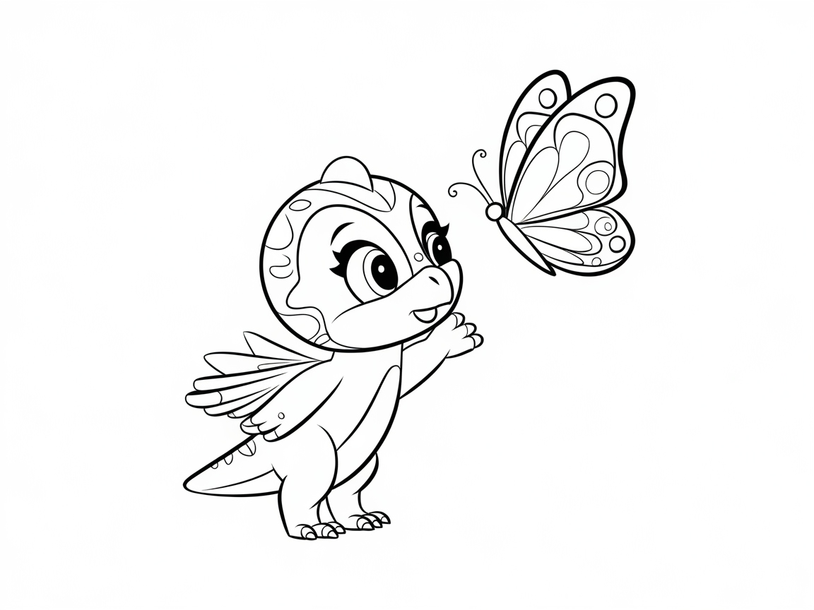 Charming Raptor and Butterfly Duo