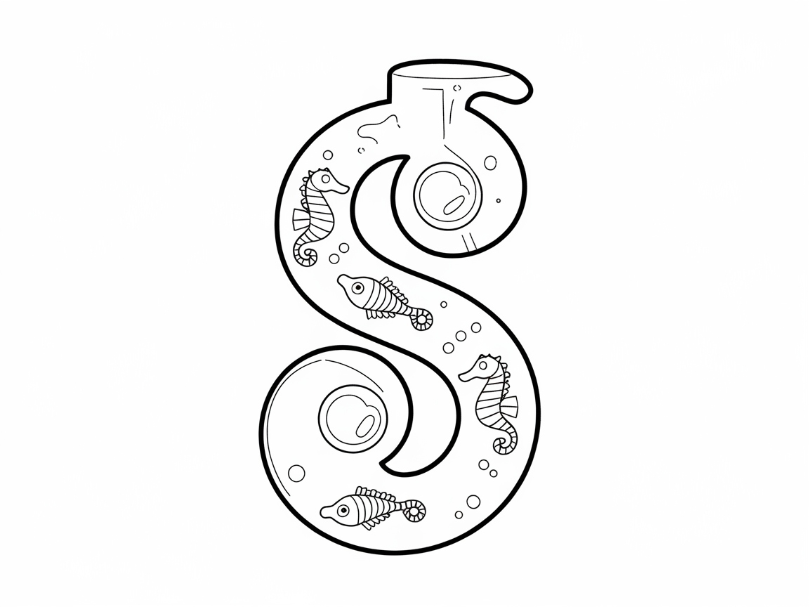 Seahorse Serenade with the Letter S