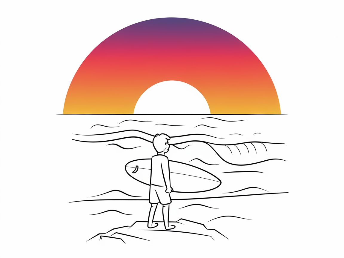 Catch the Perfect Wave in This Surf-Inspired Coloring Page