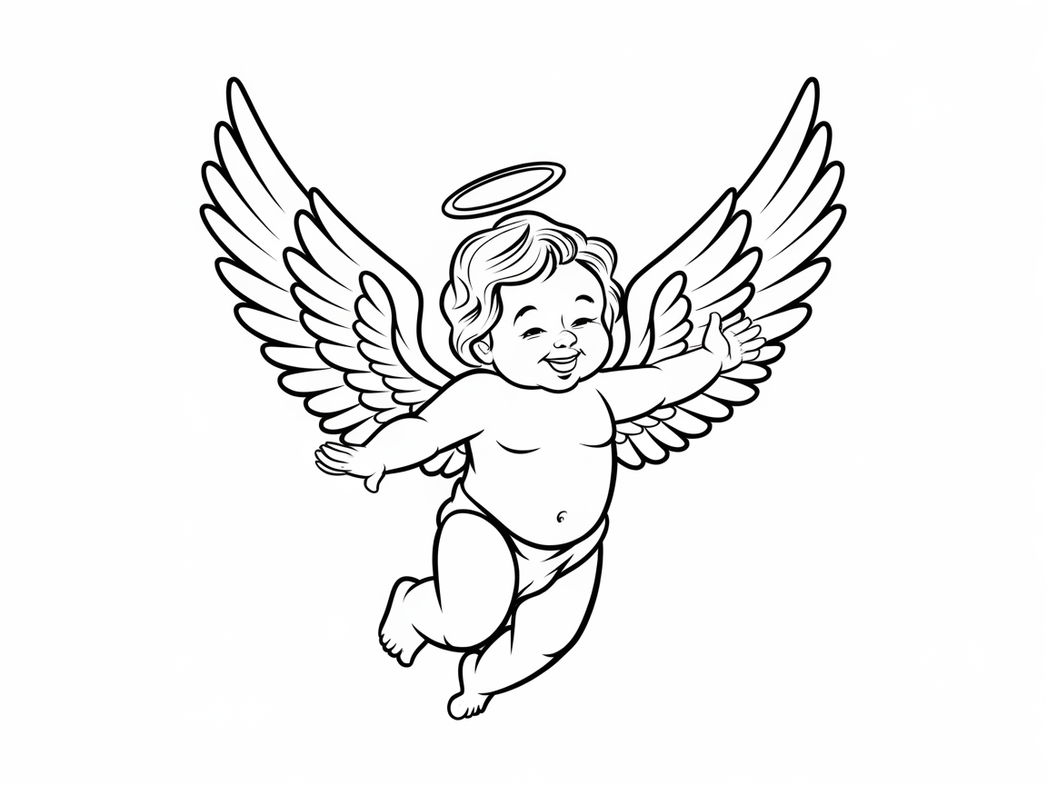 Color This Adorable Angel Cherub