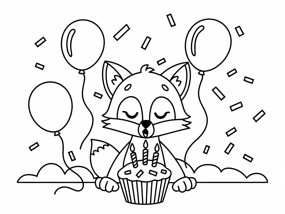 Celebration Time with a Birthday Fox