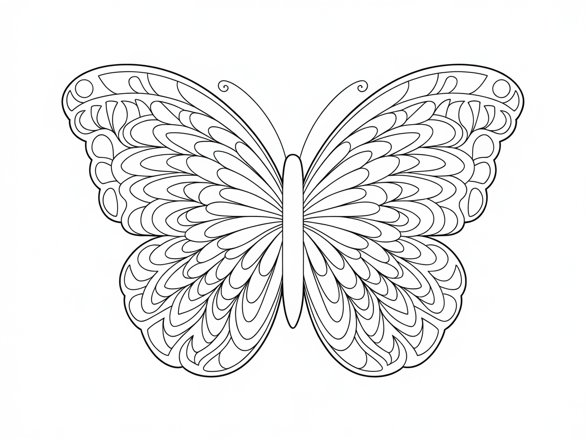 Intricate Butterfly Wings Ready for Color