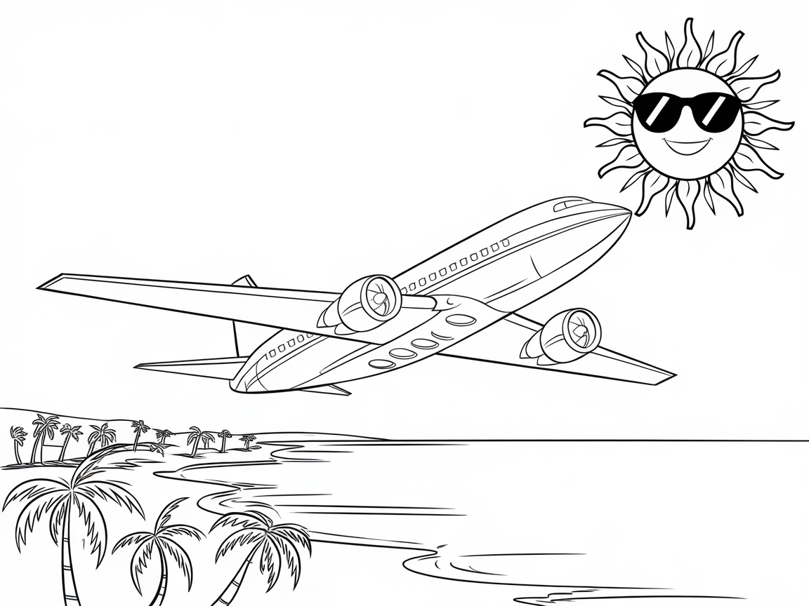 Soak Up the Sun with This Tropical Airplane Scene