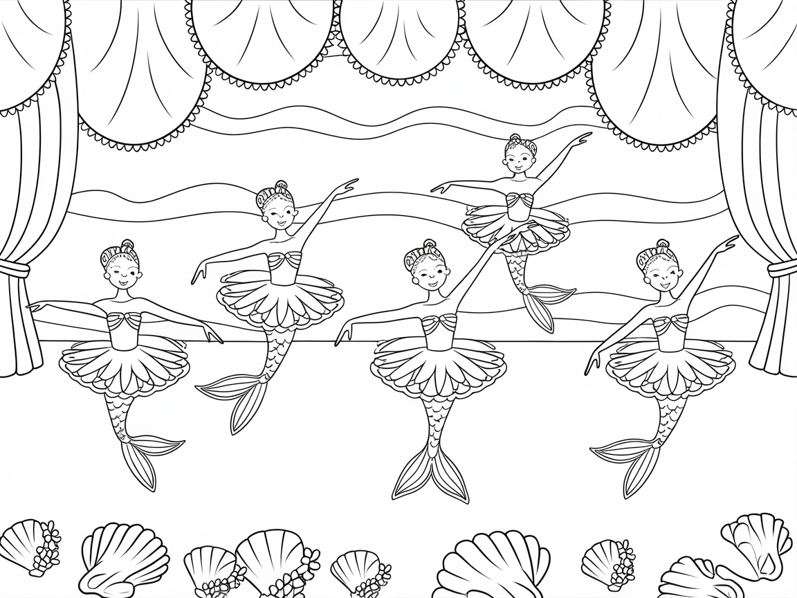 Mermaid Ballerinas Under the Sea