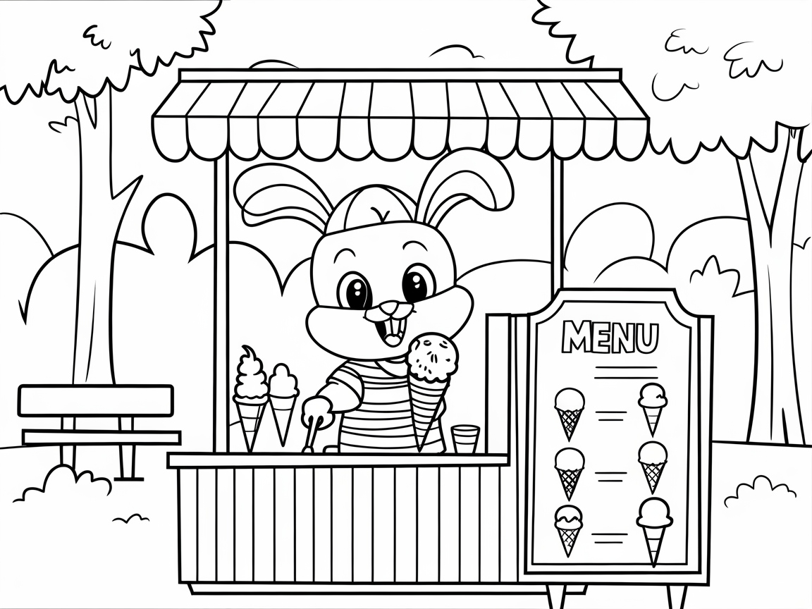 Cool Off with the Ice Cream Stand Bunny