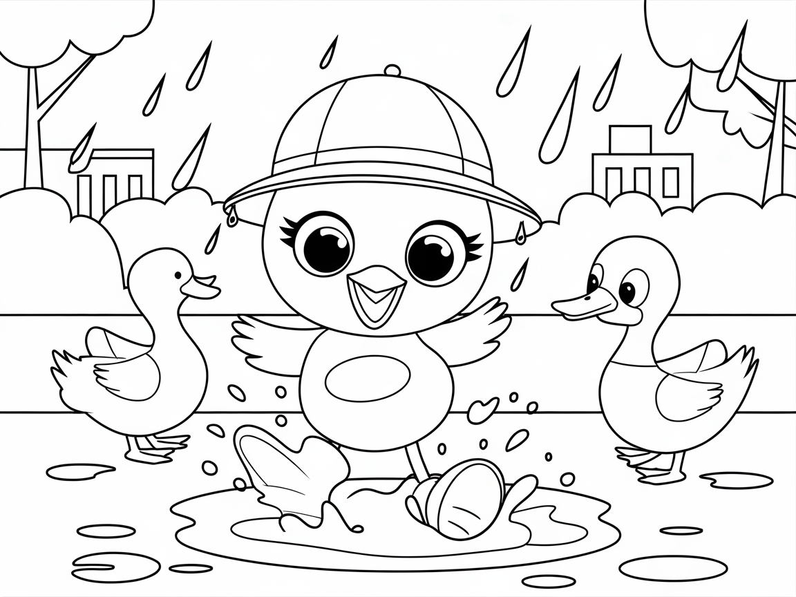 Rainy Day Fun with Baby Chick and Ducks