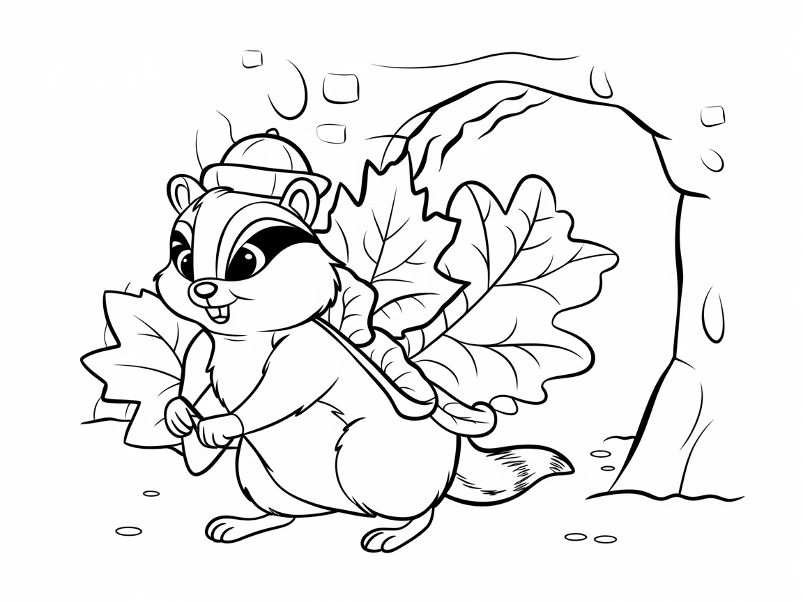 Help This Chipmunk with Its Leafy Load
