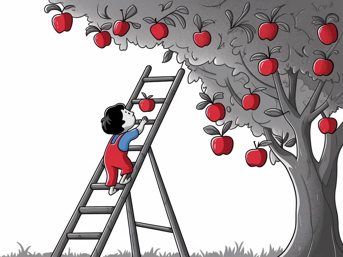 Reach for the Apples with This Whimsical Ladder Scene