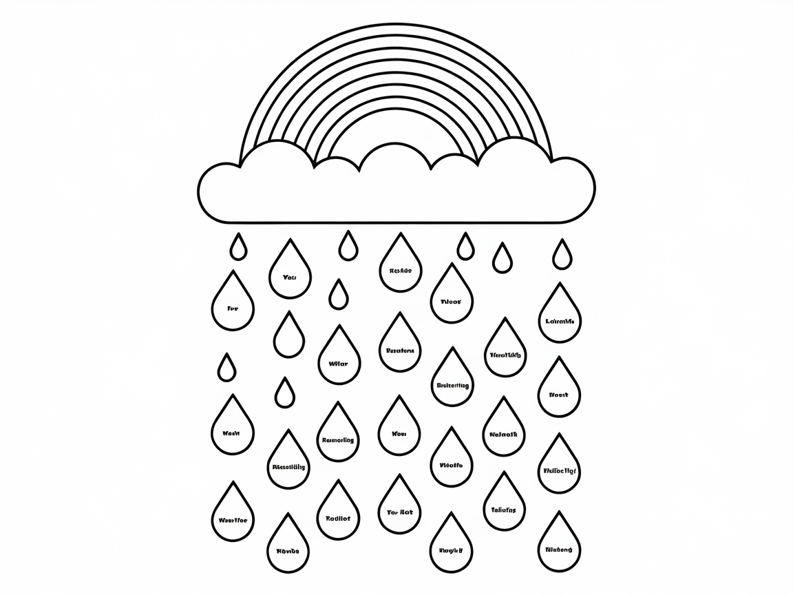 Mindful Raindrops with Empowering Words